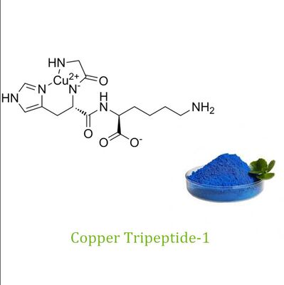 Tripeptide de cuivre-1 en poudre bleue Complexe anti-rides Convient pour les adultes Ingrédient pour soutenir la fermeté de la peau et réduire les rides dans les soins de la peau mature